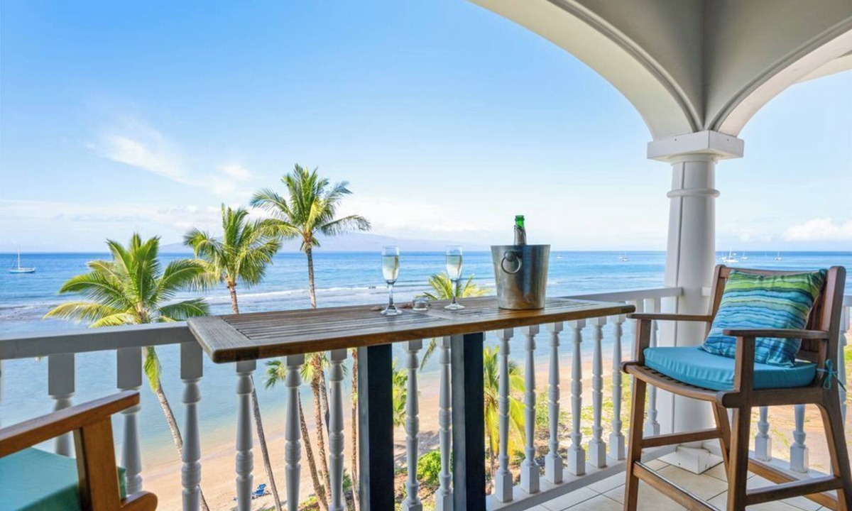 Historic Lahaina Front Street Condo | Oceanfront Top Floor Corner Unit with Sweeping View at Lahaina Shores