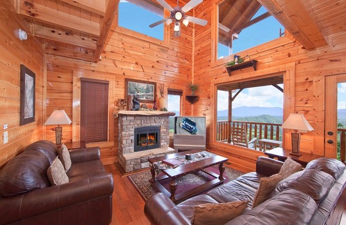 Sevierville Cabin | Endless Views: Amazing Views + Hot Tub + Pool Table