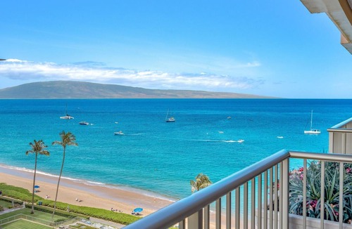Kaanapali Condo | Maui Resort Rentals: The Whaler 1015 - Gorgeously Remodeled 10th Floor Interior Courtyard Studio, Spectacular Ocean and Mountain Views!