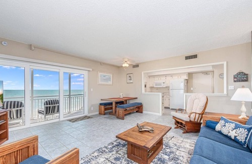 South Patrick Shores Condo | OCEAN BREEZE ESCAPE - 2nd Floor Balcony with FULL oceanfront views! 2 bdr 2 Bath
