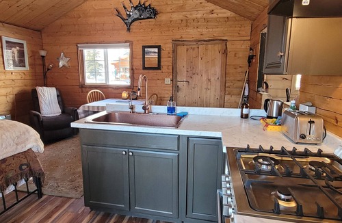 Sutton Cabin | The Polaris is a cozy delight with 360 degree mountain views. Pet Friendly!