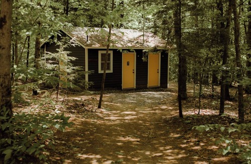 Middle Grove Cabin | Two cabins in one space. Enjoy your own private space in the cozy woods. Cabin is divided into two separate rooms. Dog friendly