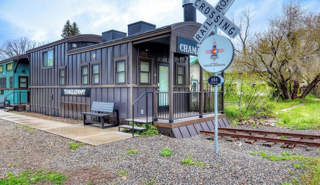 Chama Crossing - Tiny Train Next to Railroad
