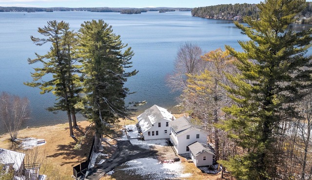Cobbossee Hideaway, lakefront property with dock for swimming, fishing, and sunrises