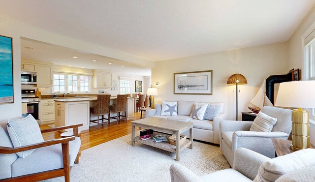 Inviting duplex with central AC, grill, firepit, & walk to beach