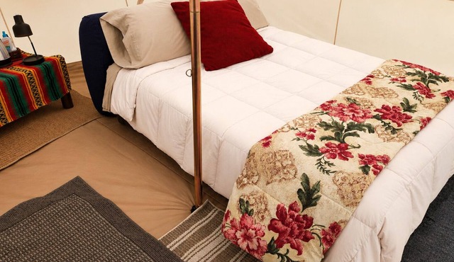 Large tent-yurt. Glamping with just the basics!