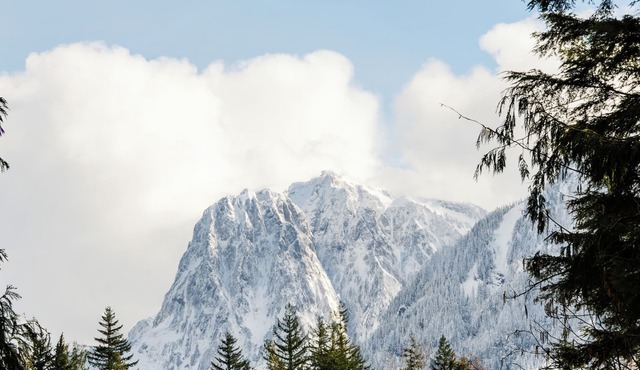 May Creek Peaks: Custom built home on private acres w/mountain views, covered spa, luxury amenities