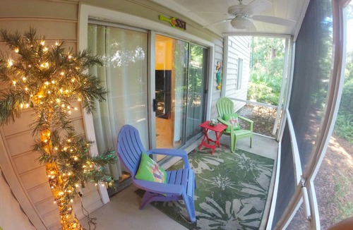Demere Park Condo | 1BR Ground Floor Condo with Screened-in Porch! Reduced rates for August!